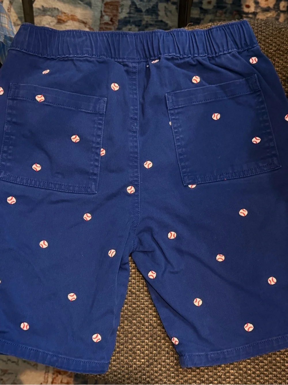 Boys Blue Baseball-Print Shorts gymboree